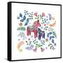 Swedish Dala Horse-Elizabeth Rider-Framed Stretched Canvas