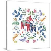 Swedish Dala Horse-Elizabeth Rider-Stretched Canvas