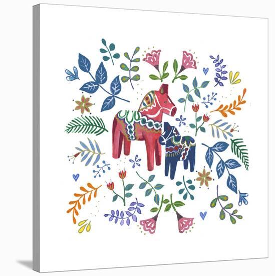 Swedish Dala Horse-Elizabeth Rider-Stretched Canvas