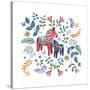 Swedish Dala Horse-Elizabeth Rider-Stretched Canvas