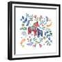 Swedish Dala Horse-Elizabeth Rider-Framed Giclee Print