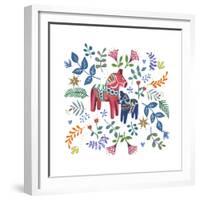 Swedish Dala Horse-Elizabeth Rider-Framed Giclee Print