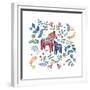 Swedish Dala Horse-Elizabeth Rider-Framed Giclee Print