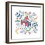 Swedish Dala Horse-Elizabeth Rider-Framed Giclee Print