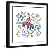 Swedish Dala Horse-Elizabeth Rider-Framed Giclee Print