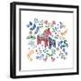 Swedish Dala Horse-Elizabeth Rider-Framed Giclee Print