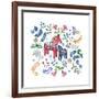 Swedish Dala Horse-Elizabeth Rider-Framed Giclee Print