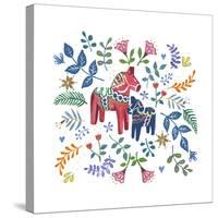 Swedish Dala Horse-Elizabeth Rider-Stretched Canvas
