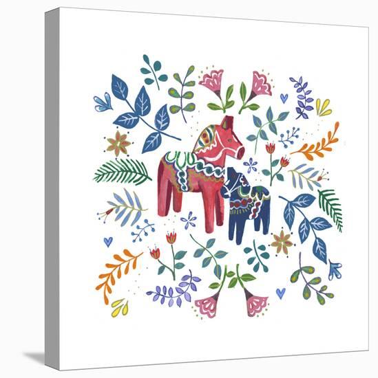 Swedish Dala Horse-Elizabeth Rider-Stretched Canvas