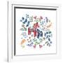 Swedish Dala Horse-Elizabeth Rider-Framed Giclee Print