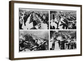 Swedish Drill Aided by Stree-Railings-null-Framed Photographic Print