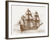 Swedish Flagship Mars (Makalö) before the Battle of Gotland-Öland, 30-31 May 1564, C. 1908-Jacob Hägg-Framed Giclee Print