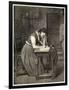 Swedish Peasant Woman Writing with a Quill-A. Jernberg-Framed Art Print