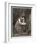 Swedish Peasant Woman Writing with a Quill-A. Jernberg-Framed Art Print