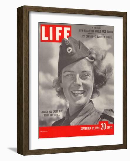 Swedish Red Cross Worker Ingrid Jarnald, September 25, 1950-Nina Leen-Framed Photographic Print