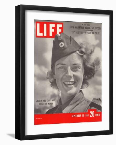 Swedish Red Cross Worker Ingrid Jarnald, September 25, 1950-Nina Leen-Framed Photographic Print