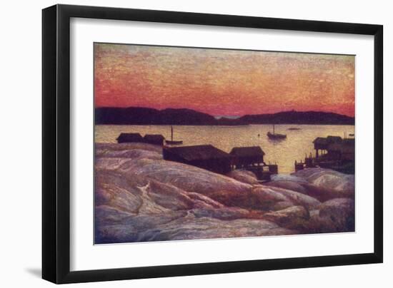 Swedish Scenery: a Summer Evening on the West Coast-null-Framed Art Print