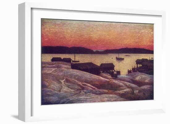 Swedish Scenery: a Summer Evening on the West Coast-null-Framed Art Print