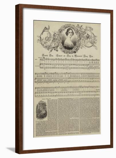 Swedish Song, Composed and Sung by Mademoiselle Jenny Lind-null-Framed Giclee Print