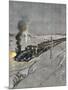 Swedish Train in Snow-null-Mounted Art Print