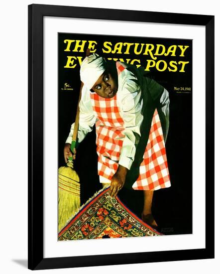 "Sweep it Under the Rug," Saturday Evening Post Cover, May 24, 1941-John Hyde Phillips-Framed Giclee Print