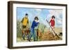 Sweeping Up Autumn Leaves-Clive Uptton-Framed Giclee Print