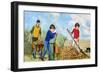 Sweeping Up Autumn Leaves-Clive Uptton-Framed Giclee Print