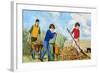 Sweeping Up Autumn Leaves-Clive Uptton-Framed Giclee Print