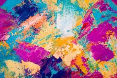 Abstract Art Background. Oil Painting on Canvas. Multicolored Bright Texture. Fragment of Artwork.-Sweet Art-Framed Art Print