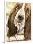 Sweet Basset Hound-Jin Jing-Framed Art Print