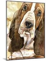 Sweet Basset Hound-Jin Jing-Mounted Art Print