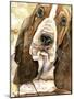 Sweet Basset Hound-Jin Jing-Mounted Art Print