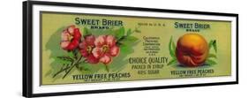 Sweet Brier Peach Label - San Francisco, CA-Lantern Press-Framed Premium Giclee Print