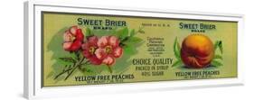 Sweet Brier Peach Label - San Francisco, CA-Lantern Press-Framed Premium Giclee Print
