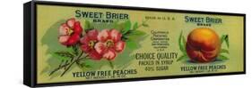 Sweet Brier Peach Label - San Francisco, CA-Lantern Press-Framed Stretched Canvas