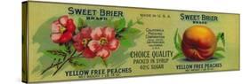 Sweet Brier Peach Label - San Francisco, CA-Lantern Press-Stretched Canvas