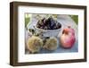 Sweet Chestnuts and Pomegranates on Wooden Table-Eising Studio - Food Photo and Video-Framed Photographic Print