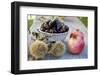 Sweet Chestnuts and Pomegranates on Wooden Table-Eising Studio - Food Photo and Video-Framed Photographic Print