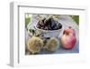 Sweet Chestnuts and Pomegranates on Wooden Table-Eising Studio - Food Photo and Video-Framed Photographic Print