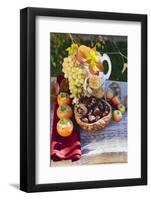 Sweet Chestnuts, Grapes, Persimmons, Apples and Autumn Leaves-Eising Studio - Food Photo and Video-Framed Photographic Print