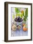 Sweet Chestnuts, Persimmons and Chestnut Leaves-Eising Studio - Food Photo and Video-Framed Photographic Print