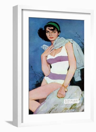 Sweet Enemy - Saturday Evening Post "Leading Ladies", October 5, 1957 pg.30-Lynn Buckham-Framed Giclee Print