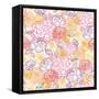 Sweet Flowers Seamless Pattern Background-Oksancia-Framed Stretched Canvas