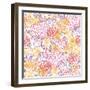 Sweet Flowers Seamless Pattern Background-Oksancia-Framed Art Print
