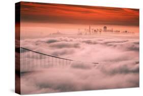 Sweet Fog City, Golden Gate Bridge, San Francisco Bay Area Sunrise-Vincent James-Stretched Canvas