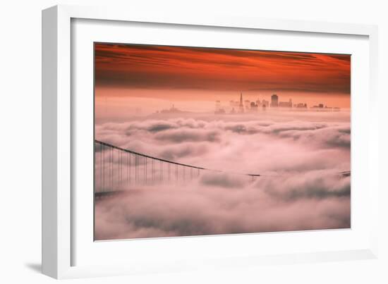 Sweet Fog City, Golden Gate Bridge, San Francisco Bay Area Sunrise-Vincent James-Framed Photographic Print
