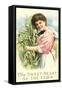 Sweet Heart of the Corn, Old-Fashioned Girl in Field-null-Framed Stretched Canvas