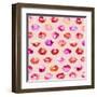 Sweet Love Kisses Pink Lips-Ninola Designs-Framed Art Print