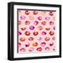 Sweet Love Kisses Pink Lips-Ninola Designs-Framed Art Print