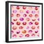 Sweet Love Kisses Pink Lips-Ninola Designs-Framed Art Print